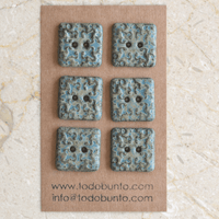 6 pcs. 20x20mm ceramic buttons oriental