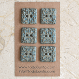 6 pcs. 20x20mm ceramic buttons oriental