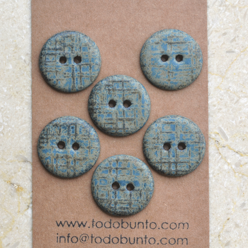 6 pcs. 23mm ceramic buttons check