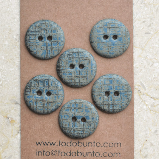 6 pcs. 23mm ceramic buttons check