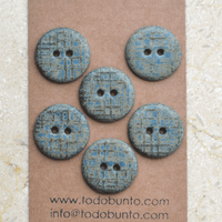 6 pcs. 23mm ceramic buttons check