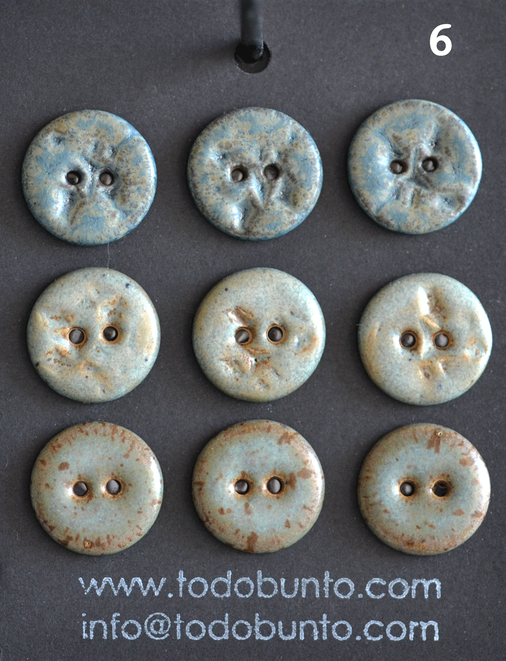17-19mm ceramic buttons mix blue