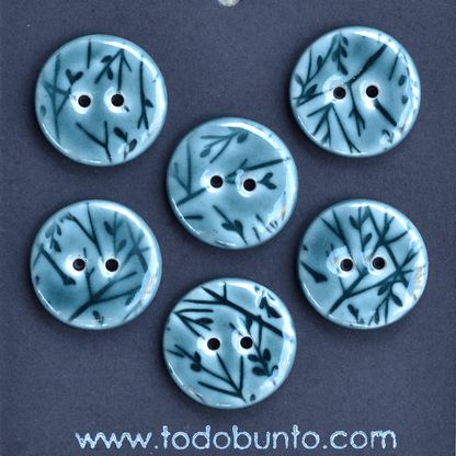 9 pcs. 20mm porcelain buttons fog