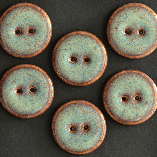 23mm ceramic buttons with bordeaux/blue gradient