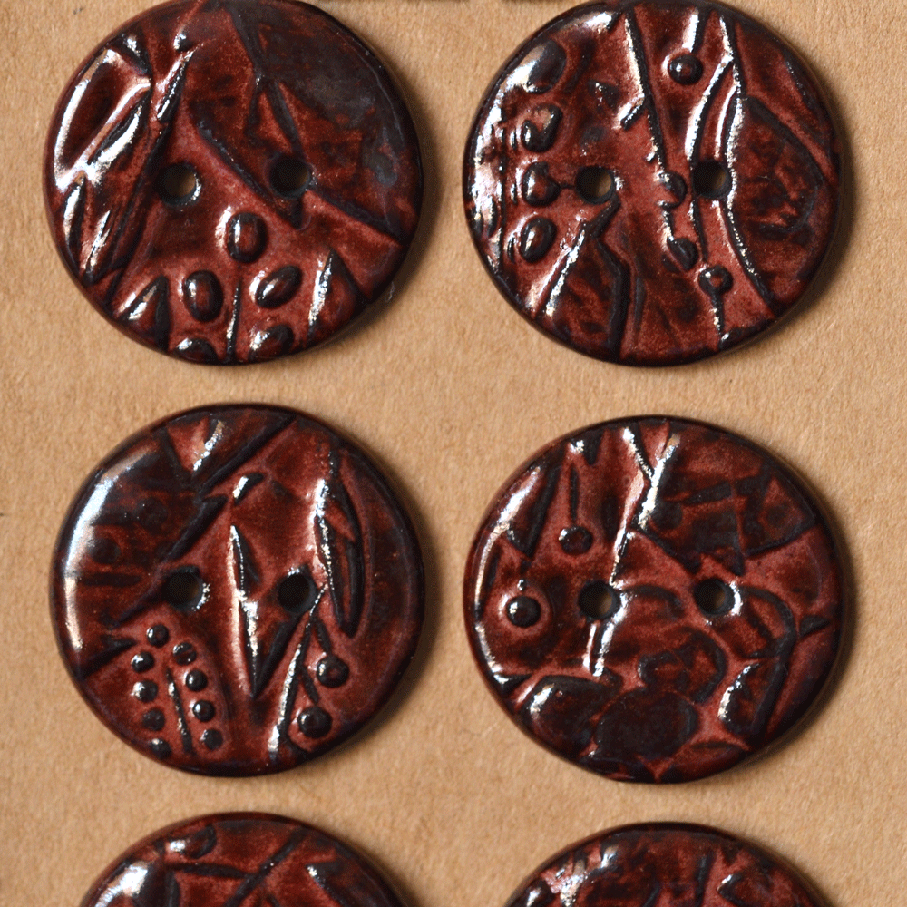6 pcs. 29-30mm ceramic buttons cinnabar
