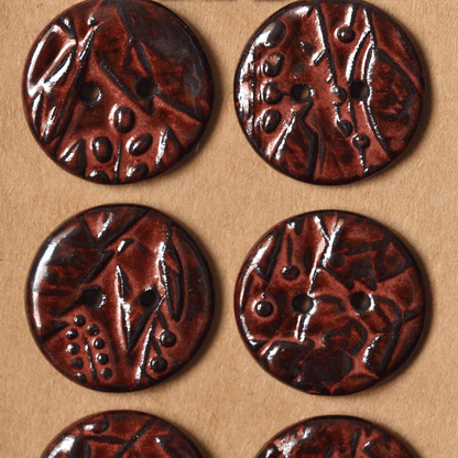6 pcs. 29-30mm ceramic buttons cinnabar