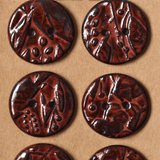 6 pcs. 29-30mm ceramic buttons cinnabar