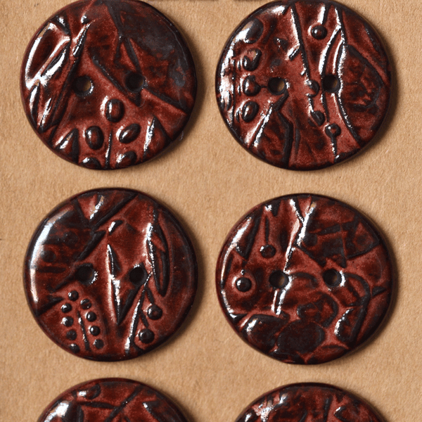 6 pcs. 29-30mm ceramic buttons cinnabar