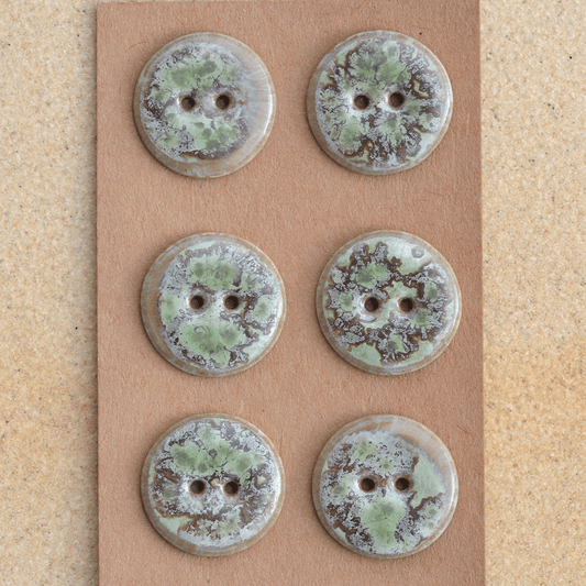 6 pcs. 23mm ceramic buttons crystal marmor