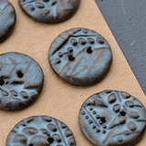 6 pcs. 29mm ceramic buttons blue/brown v2
