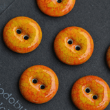 8 pcs. 17-18mm  porcelain buttons glowing orange