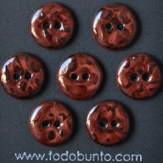 7 pcs. 17/18mm ceramic buttons cinnabar