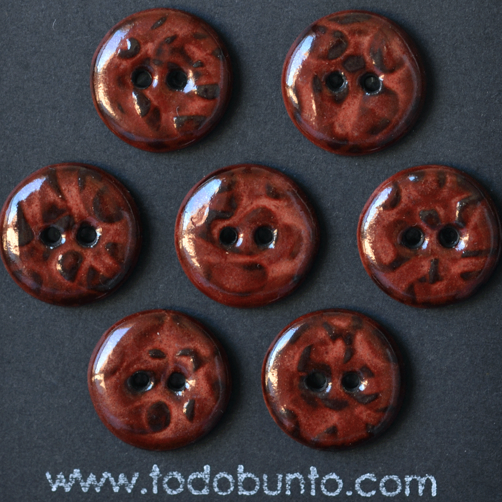 7 pcs. 17/18mm ceramic buttons cinnabar