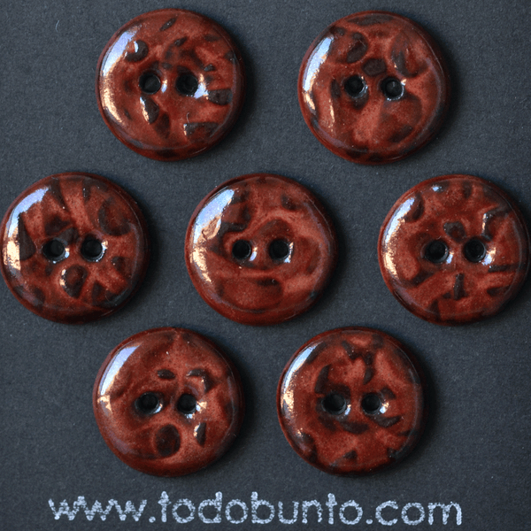 7 pcs. 17/18mm ceramic buttons cinnabar