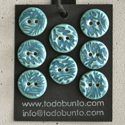 8 pcs. 17-18mm porcelain buttons dusty blue