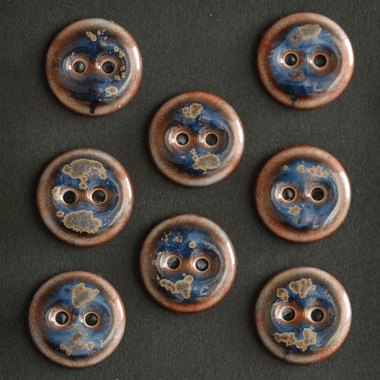 8 pcs. 15/16mm porcelain buttons fireworks