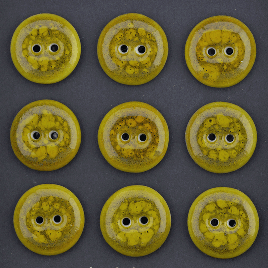 9 pcs 17mm porcelain buttons green gradient