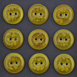 9 pcs 17mm porcelain buttons green gradient