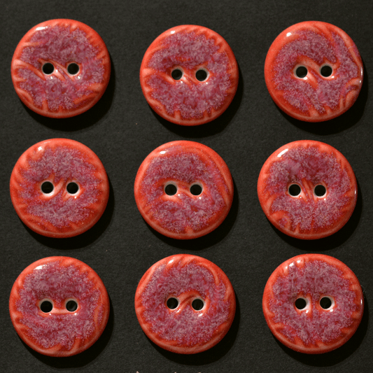 9 pcs. 17-18mm ceramic buttons sangria