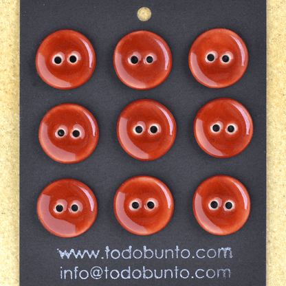 9 pcs. 17/18mm porcelain buttons cinnabar