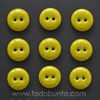 9 pcs. 15-16 mm porcelain buttons lime