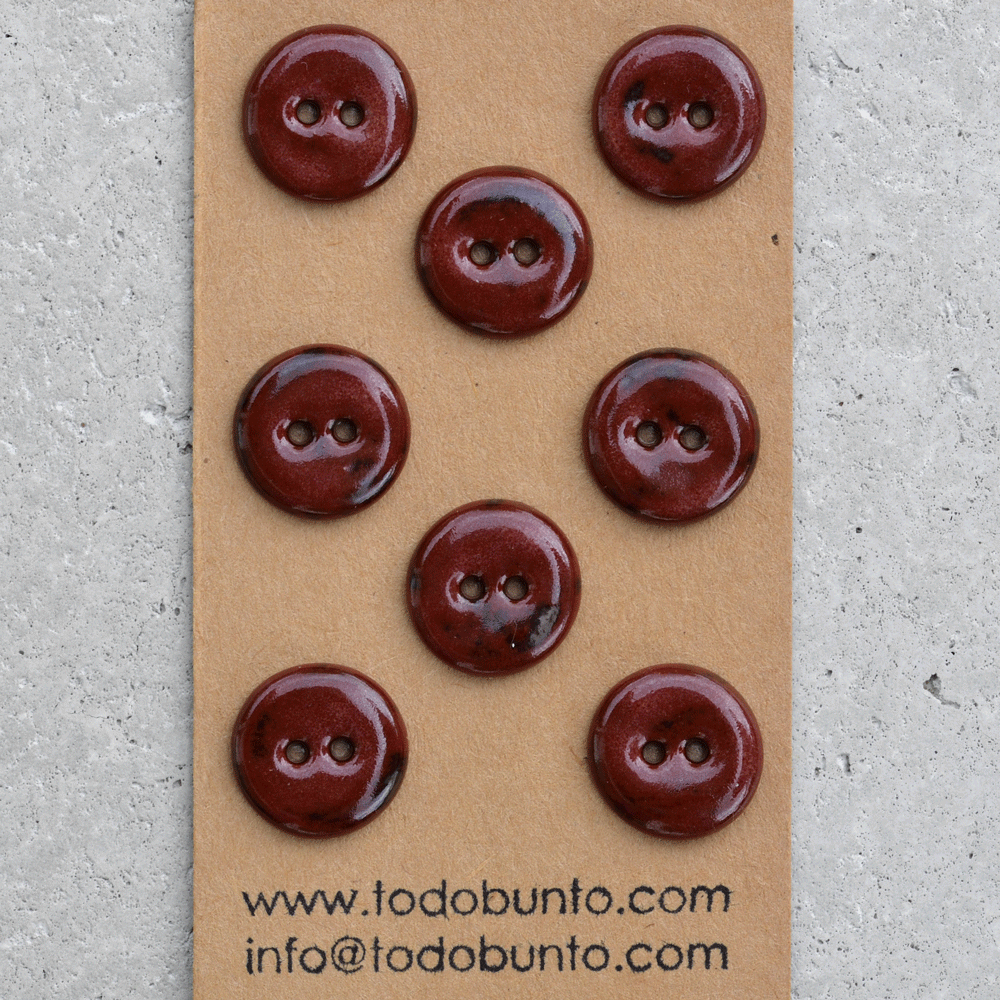 17-18mm ceramic buttons maroon
