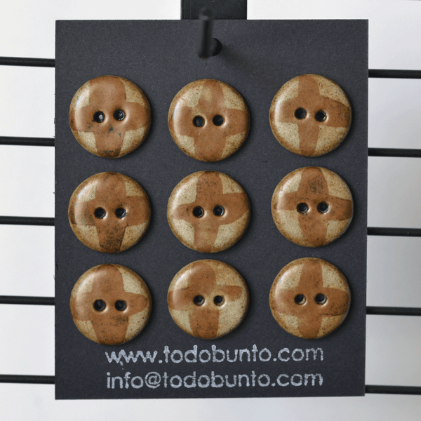 9 pcs. 18mm ceramic buttons Japan