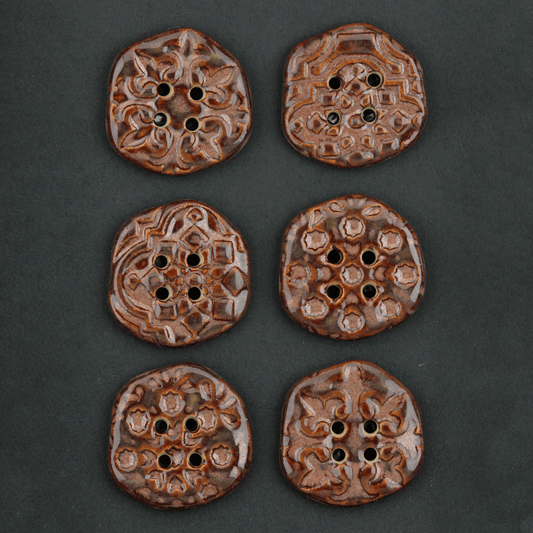 6 pcs. 23mm ceramic buttons orient