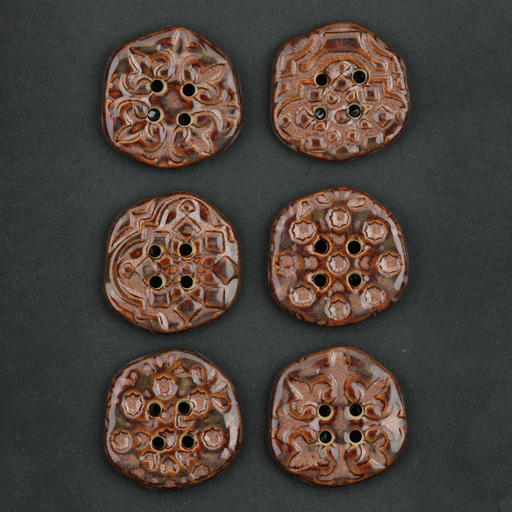 6 pcs. 23mm ceramic buttons orient