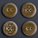 4 pcs. 23mm ceramic buttons brown/green