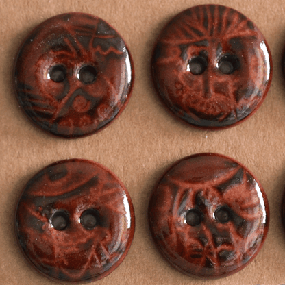 6 pcs. 18mm ceramic buttons cinnabar