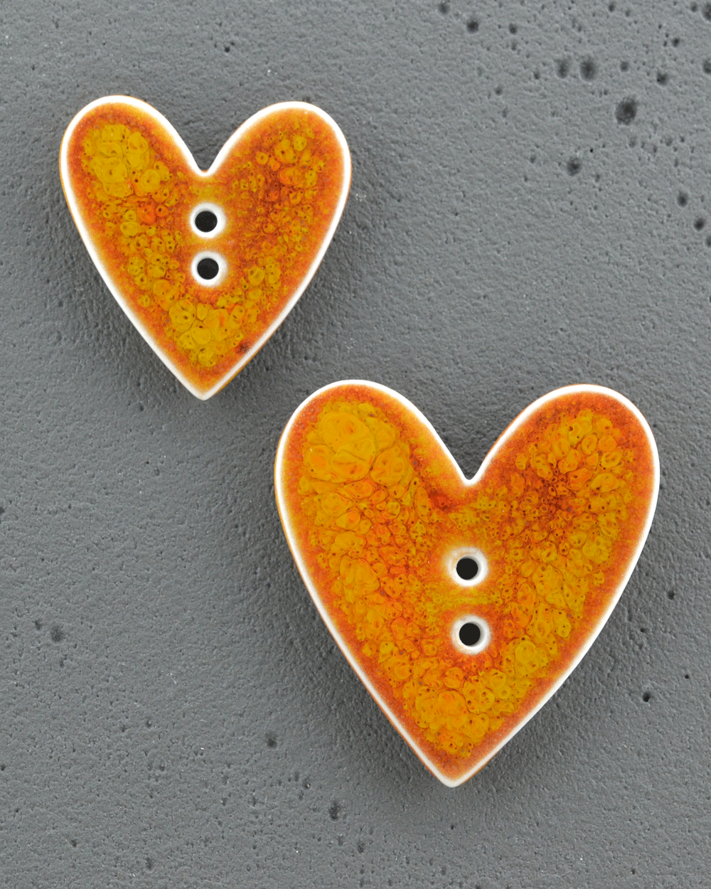 porcelain buttons hearts