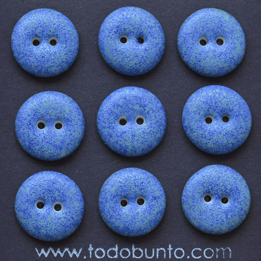 9 pcs. 17-18mm porcelain buttons pacific blue