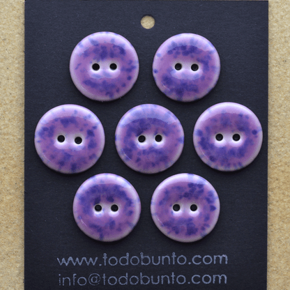 7 pcs. 20-21mm  porcelain  buttons grape