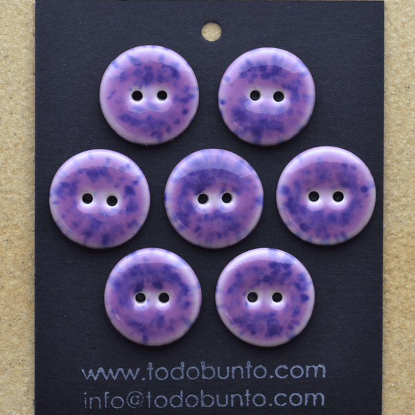 7 pcs. 20-21mm  porcelain  buttons grape
