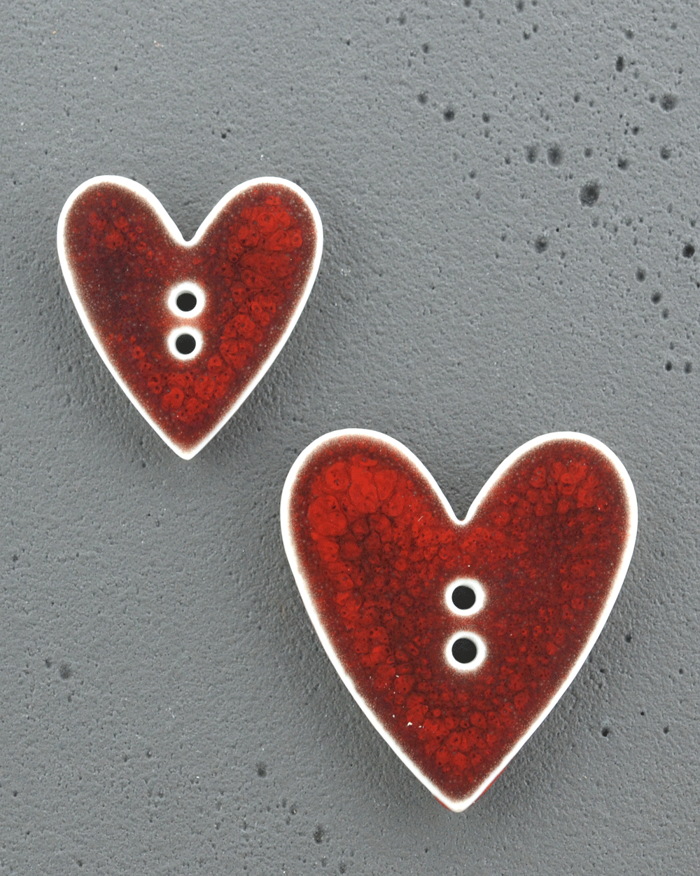porcelain buttons hearts