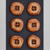 6 pcs. 23mm ceramic buttons rusty brown