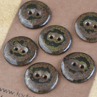 6 pcs. 23mm ceramic buttons swamp