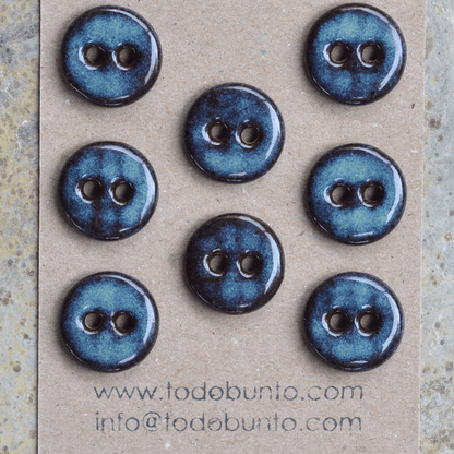 8 pcs. 18/19mm ceramic buttons brown/turquoise