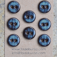 8 pcs. 18/19mm ceramic buttons brown/turquoise