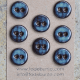 8 pcs. 18/19mm ceramic buttons brown/turquoise