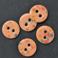6pcs 25mm ceramic buttons apricot