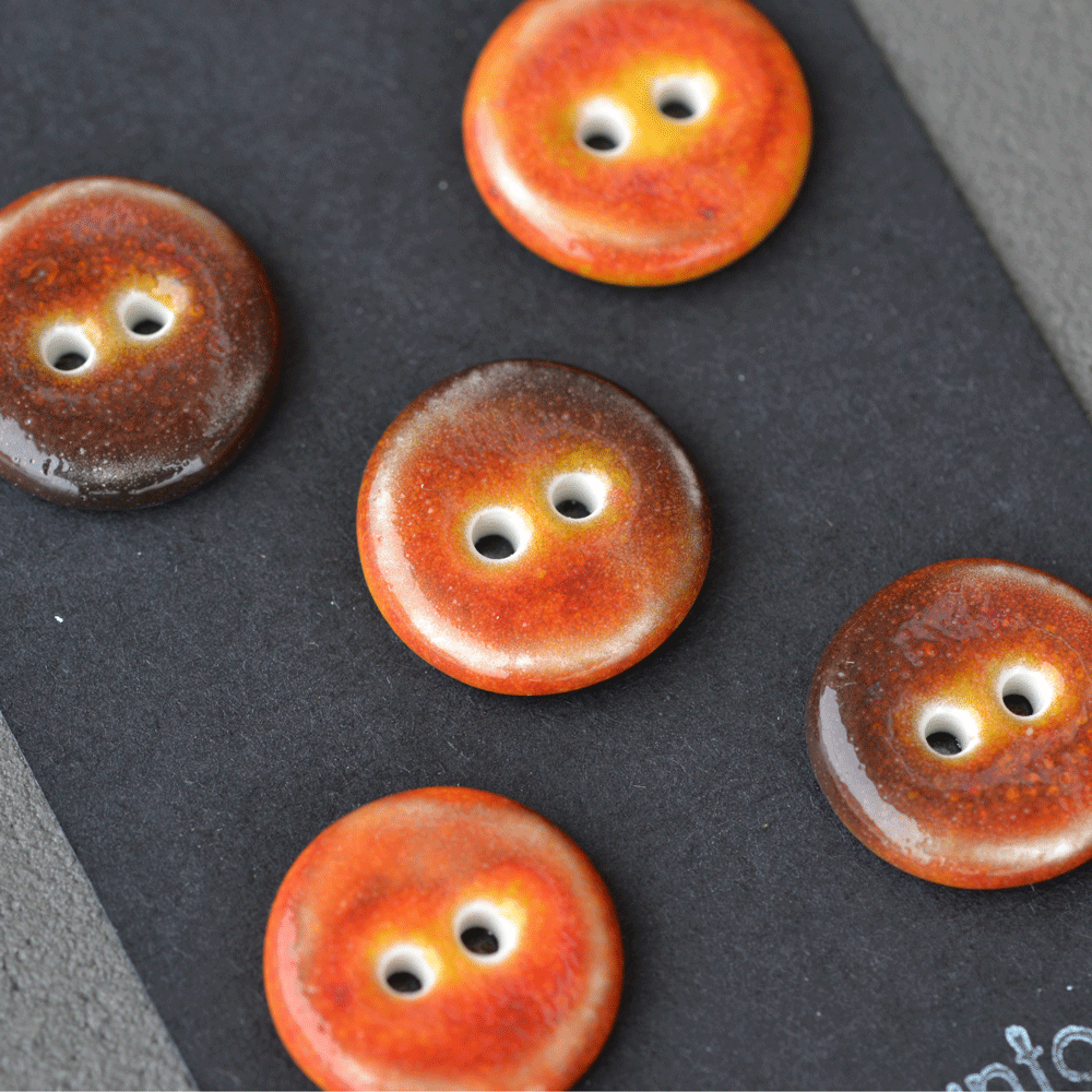 5 pcs 18mm porcelain buttons lava