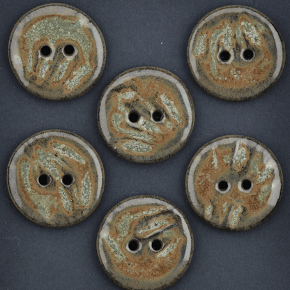6 pcs. 23mm ceramic buttons autumn