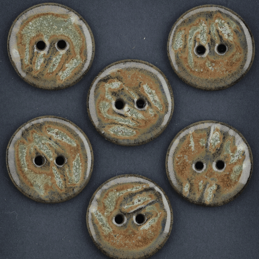 6 pcs. 23mm ceramic buttons autumn
