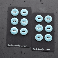 6x18mm Handmade Porzellanknöpfe Barock Babyblau