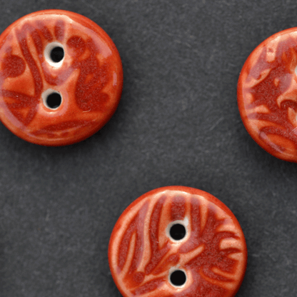 11 pcs. 13mm porcelain buttons cinnabar