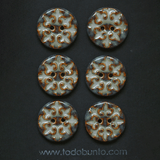 6 pcs. 23 mm ceramic buttons baroque