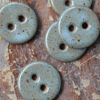 4 pcs. 27mm ceramic buttons rusty blue