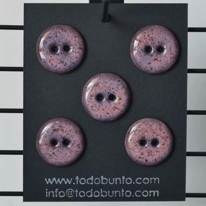 5 pcs. 21mm ceramic buttons mulberry